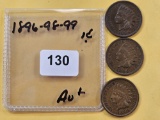 1896, 1898 and 1899 Indian Head Cents