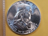 Variety! 1955 GEM Brilliant Uncirculated FBL Franklin Half Dollar