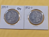 Two Better Date Morgan Silver Dollars