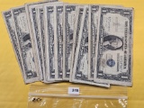 Twenty-five Mixed Series One Dollar Silver Certificates