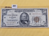 Series 1929 Brown Seal Fifty Dollar National Currency Note in Extra Fine plus.