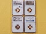 Four NGC Graded Lincoln Shield Cents in Proof 69 Ultra Cameo