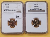 Two NGC Graded Wheat Cents in Proof 67 Red