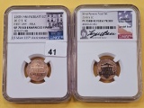 PERFECT! Two NGC Graded Lincoln Shield Cents