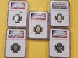 Five NGC Graded Jefferson Nickels in Proof 69 Ultra Caneo