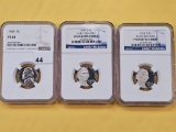 Three NGC Graded Proof Jefferson Nickels