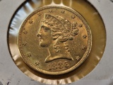 GOLD! Brilliant Uncirculated Plus 1886-S Liberty Head Five Dollar Gold