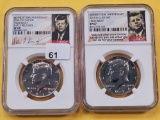 Two NGC Graded Kennedy Clad Half Dollars