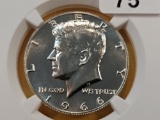 NGC 1966 Kennedy Silver Half Dollar in Mint State 67