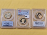 Three PCGS Graded Presidential Dollars