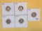 Five little better silver Mercury Dimes