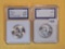 Two GEM Brilliant Uncirculated Franklin silver Half Dollars