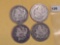 Four mixed Morgan Silver Dollars