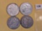 Four mixed Morgan Silver Dollars