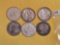 SIx mixed Morgan Silver Dollars
