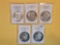 Five Mixed Brilliant Uncirculated and Proof Eisenhower Dollars