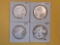 Four GEM Brilliant Uncirculated American Silver Eagles