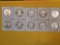 Ten GEM Brilliant Uncirculated American Silver Eagles