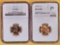 Two GEM, NGC-graded Wheat cents