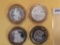 Four Silver center Ten Dollar Casino Gaming Tokens
