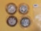 Four Silver center Ten Dollar Casino Gaming Tokens