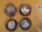 Four Silver center Ten Dollar Casino Gaming Tokens