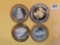 Four Silver center Ten Dollar Casino Gaming Tokens