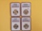 Four NGC-graded Presidential Dollars