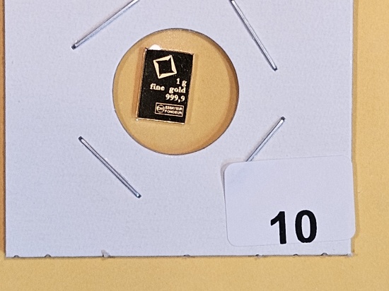 GOLD! Valcambi One Gram .9999 fine Gold bar