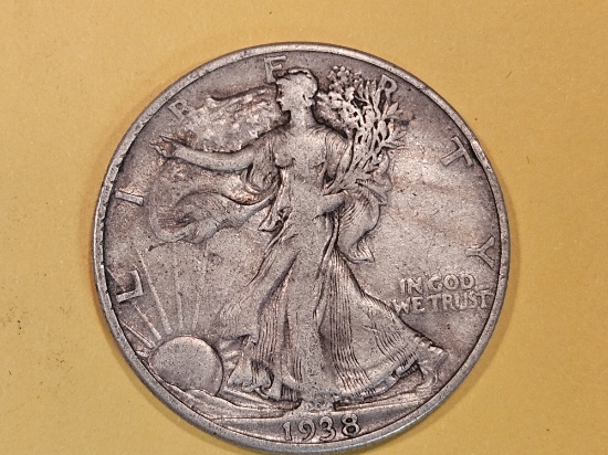 *KEY DATE * 1938-D Walking Liberty Half Dollar