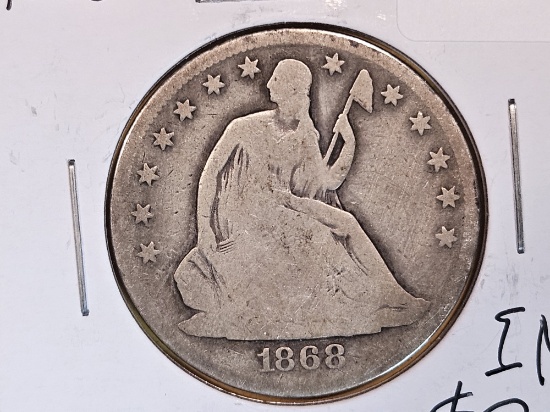 Better Date 1868 Seated Liberty Half Dollar