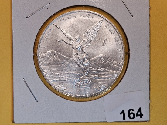 GEM Brilliant Uncirculated 2023 Mexico Silver Onza