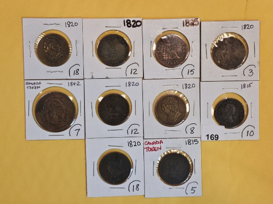 Ten cool Canadian Penny and half-penny tokens