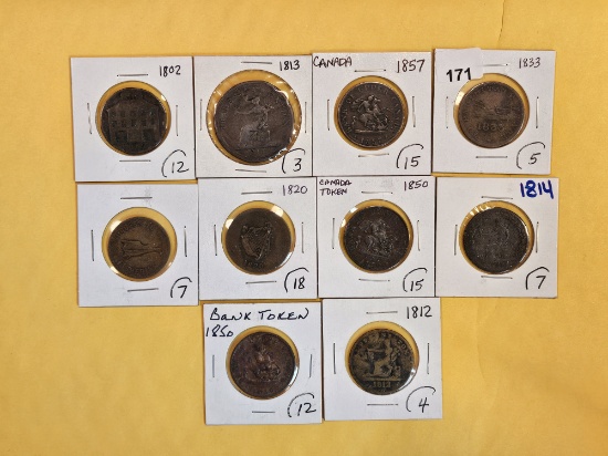 Ten cool Canadian Penny and half-penny tokens