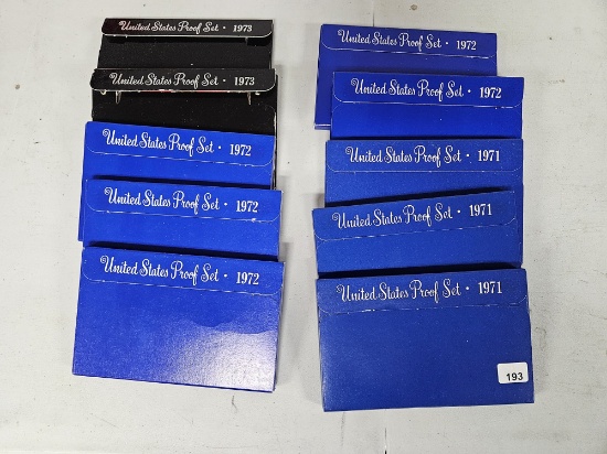 Ten mixed US Proof Sets