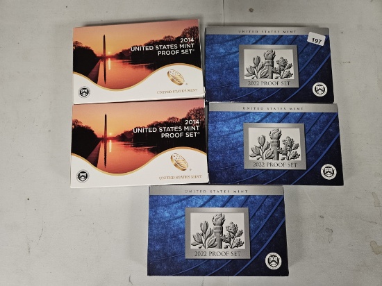 Five mixed US Proof Sets