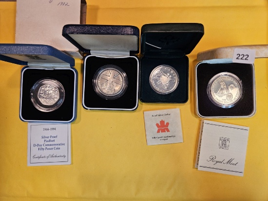 Four Silver Proof World Coins
