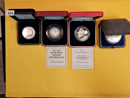 Four Silver Proof World Coins