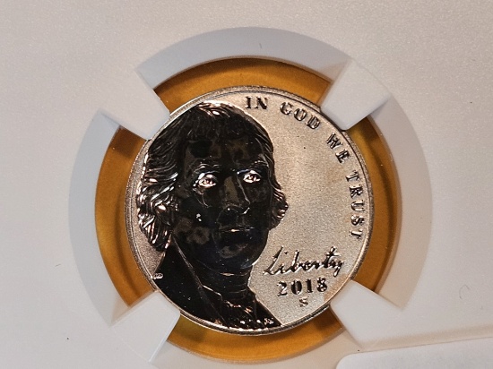 PERFECT! NGC 2018-S Jefferson Nickel in Proof 70 Reverse Proof