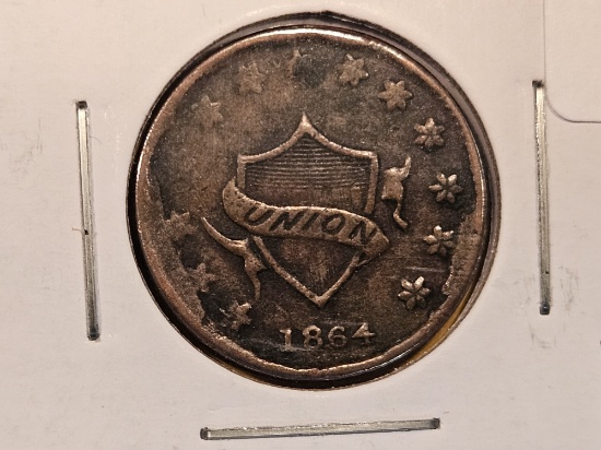 1864 Civil War Token Merchant's Store Card
