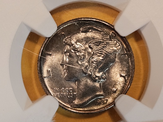 GEM! 1937-S Mercury Dime in Mint State 65