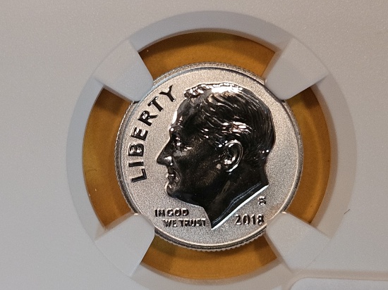 PERFECT! NGC 2018-S Silver Roosevelt Dime in Proof 70 Reverse Proof