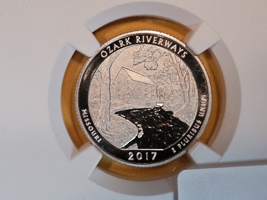 PERFECT! NGC 2017-S Ozark Riverways Washington Quarter in Specimen 70 Enhanced Finish