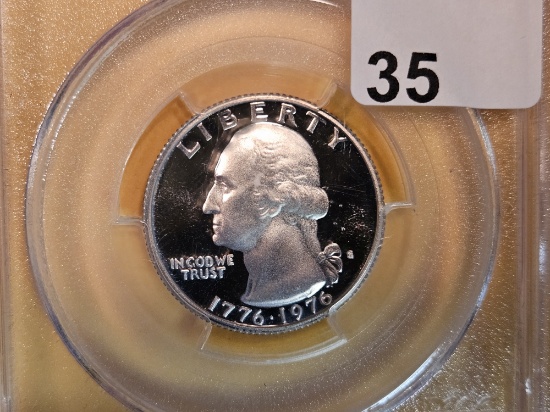 PCGS 1976-S Silver Washington Quarter in Proof 69 Deep Cameo