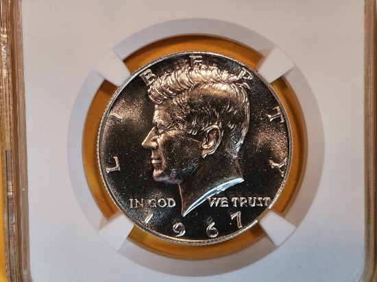 Superb GEM! NGC 1967 SMS Kennedy Half Dollar in Mint State 67