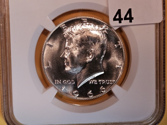 Superb GEM! NGC 1966 SMS Kennedy Half Dollar in Mint State 67