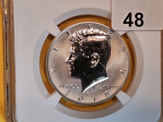 PERFECT! NGC 2018-S SILVER Kennedy Half Dollar in Proof 70 Reverse Proof