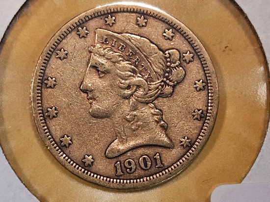 VARIETY! GOLD! 1901-S/S Liberty Head Gold Five Dollars