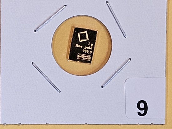 GOLD! Valcambi One Gram .9999 fine Gold bar