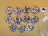 Eleven Brilliant Silver Wartime Jefferson Nickels